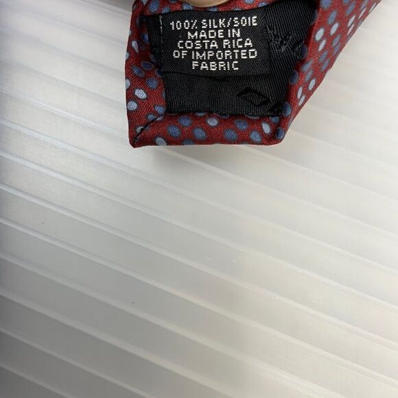 DKNY Mens Tie Red Polka Dot Business Work Designer Necktie (E3) - Picture 5 of 5